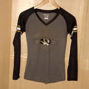 Champion University Of Missouri Womens Grey Long Sleeve Faded Look Logo Top...